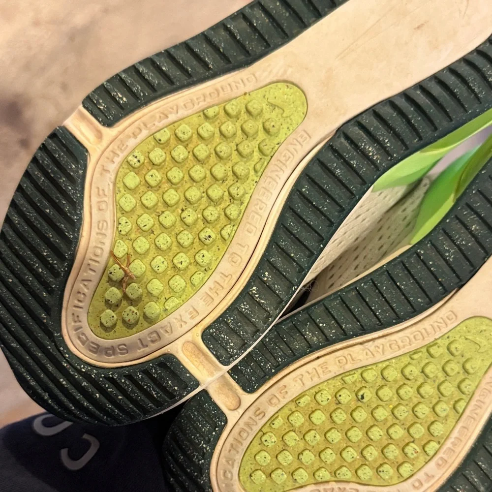 Nike White and Lime Athletic Sneakers